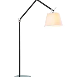 Lampade Da Terra-Selezionato da Mazzolaluce Piantana arco moderna nera cromata paralume orientabile
