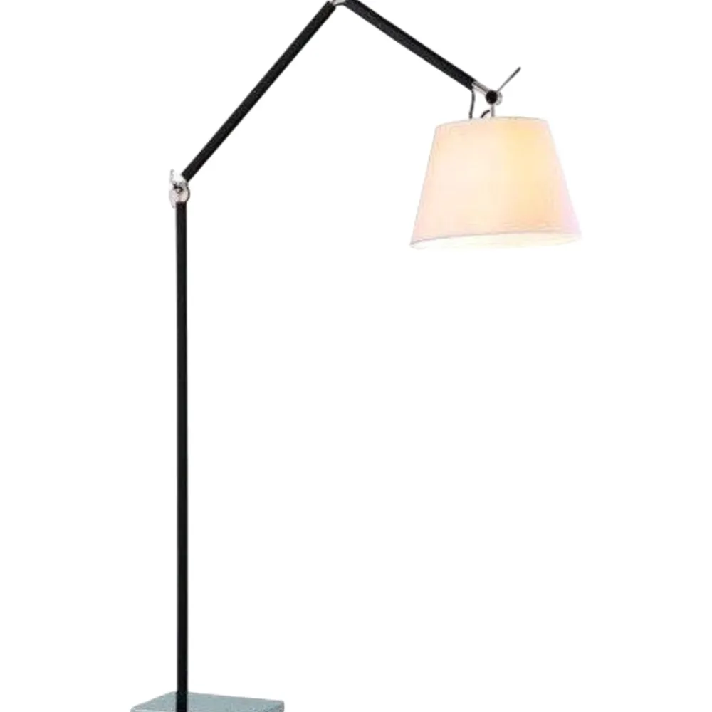 Lampade Da Terra-Selezionato da Mazzolaluce Piantana arco moderna nera cromata paralume orientabile