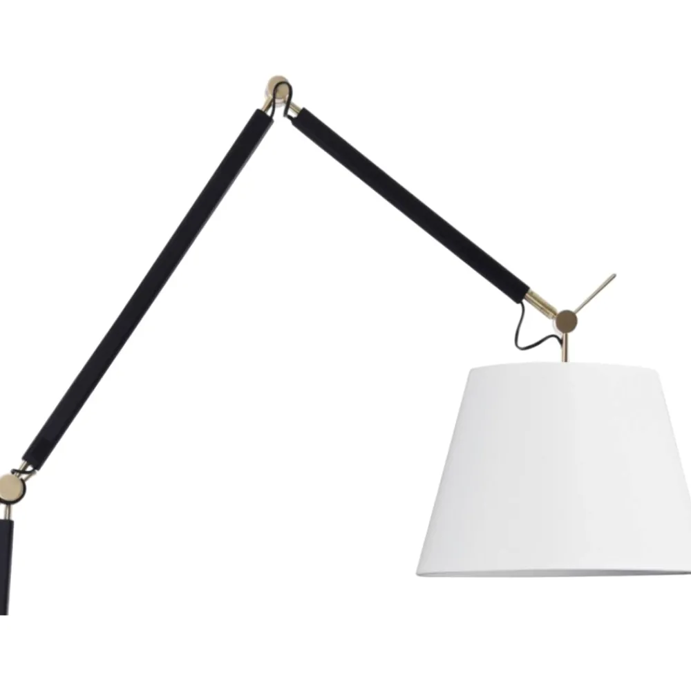Lampade Da Terra-Selezionato da Mazzolaluce Piantana arco moderna nera cromata paralume orientabile