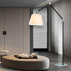 Lampade Da Terra-Selezionato da Mazzolaluce Piantana arco moderna nera cromata paralume orientabile