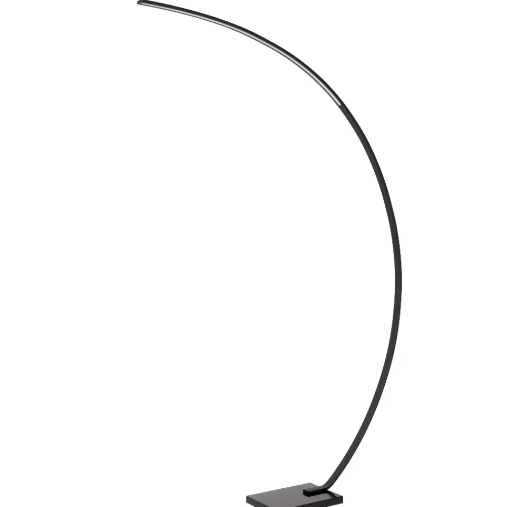 Lampade Da Terra-Selezionato da Mazzolaluce Piantana arco nera base marmo moderna led 2700k luce calda dimmerabile