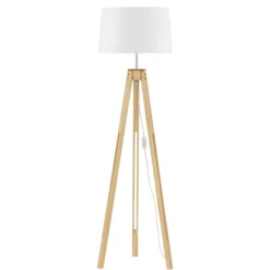Lampade Da Terra-Selezionato da Mazzolaluce Piantana a tre piedi in legno naturale h145 cm