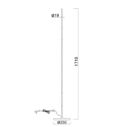 Lampade Da Terra-Selezionato da Mazzolaluce Piantana bacchetta bianca led 25w 3000k design moderna