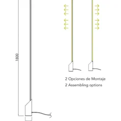 Lampade Da Terra-Selezionato da Mazzolaluce Piantana base effetto marmo nero lampada da terra led 3000k moderna