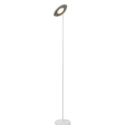 Lampade Da Terra-Selezionato da Mazzolaluce Piantana bianca a stelo led 20w 3000k dimmerabile parabola orientabile