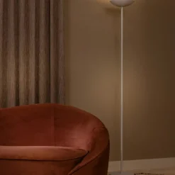 Lampade Da Terra-Selezionato da Mazzolaluce Piantana bianca a stelo led 20w 3000k dimmerabile parabola orientabile