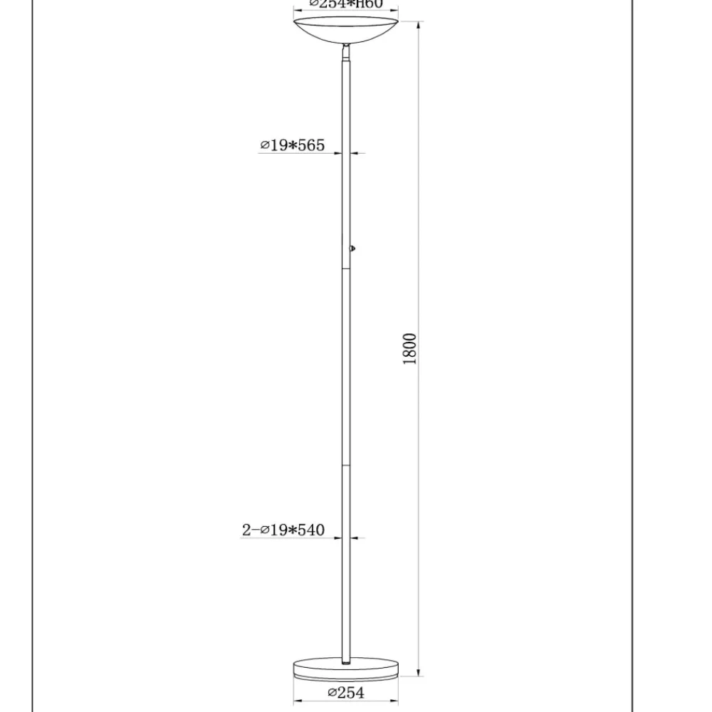 Lampade Da Terra-Selezionato da Mazzolaluce Piantana bianca a stelo led 20w 3000k dimmerabile parabola orientabile