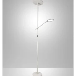 Lampade Da Terra-Fabas Luce Piantana bianca doppia luce led orientabile dimmerabile 3000k