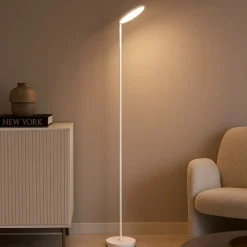 Lampade Da Terra-Selezionato da Mazzolaluce Piantana bianca led 30w 3000k moderna orientabile dimmerabile