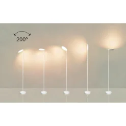 Lampade Da Terra-Selezionato da Mazzolaluce Piantana bianca led 30w 3000k moderna orientabile dimmerabile