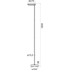 Lampade Da Terra-Selezionato da Mazzolaluce Piantana bianca led 30w 3000k moderna orientabile dimmerabile