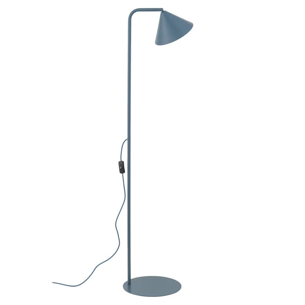 Lampade Da Terra-Selezionato da Mazzolaluce Piantana blu design minimal da lettura parabola orientabile