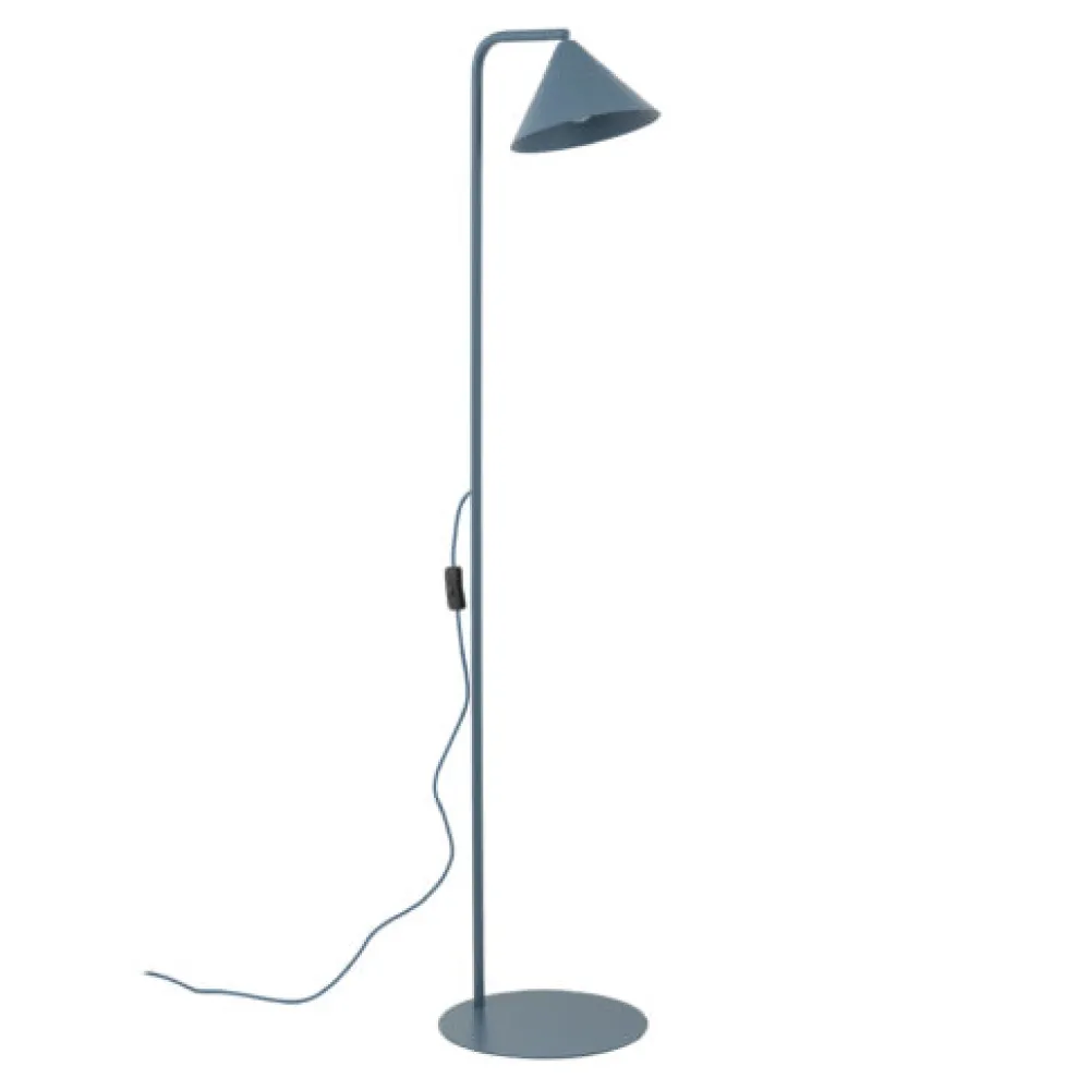 Lampade Da Terra-Selezionato da Mazzolaluce Piantana blu design minimal da lettura parabola orientabile