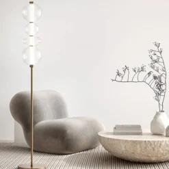 Lampade Da Terra-Perenz Illuminazione Piantana bubbles perenz oro stile contemporaneo led 36w 3000k