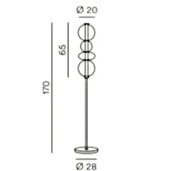 Lampade Da Terra-Perenz Illuminazione Piantana bubbles perenz oro stile contemporaneo led 36w 3000k