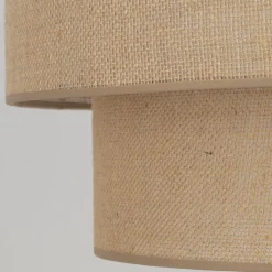 Lampade Da Terra-Selezionato da Mazzolaluce Piantana con paralume in tessuto iuta rustico