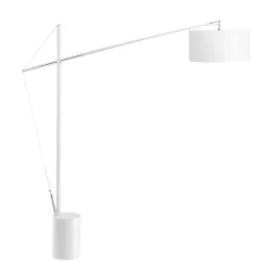 Lampade Da Terra-Selezionato da Mazzolaluce Piantana da terra bianca telescopica paralume in tessuto