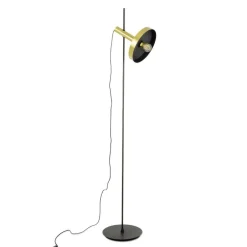 Lampade Da Terra-Selezionato da Mazzolaluce Piantana da terra industriale metallo orientabile nero e oro
