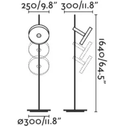 Lampade Da Terra-Selezionato da Mazzolaluce Piantana da terra industriale metallo orientabile nero e oro