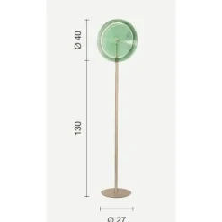 Lampade Da Terra-Ondaluce Piantana da terra moderna jokey vetro ambra led 3000k