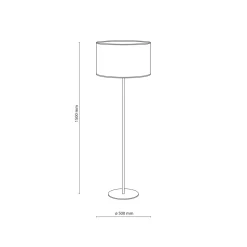 Lampade Da Terra-Selezionato da Mazzolaluce Piantana da terra moderna sabbia con paralume cilindro di tessuto beige
