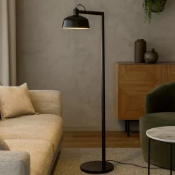 Lampade Da Terra-Selezionato da Mazzolaluce Piantana da terra nera metallo orientabile per salotto