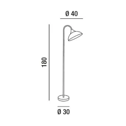 Lampade Da Terra-Perenz Illuminazione Piantana da terra perenz swan nera per soggiorno moderno