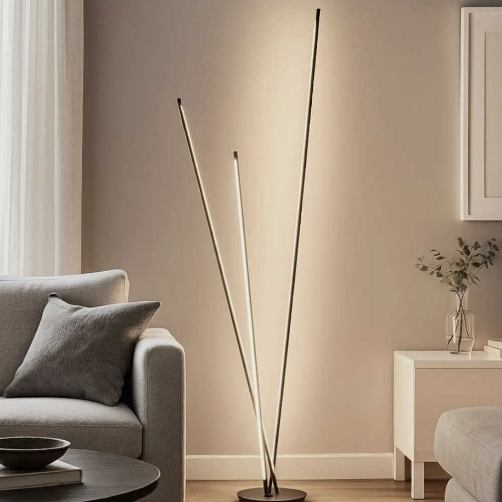Lampade Da Terra-Perenz Illuminazione Piantana design da terra perenz twins nera led 3000k dimmerabile