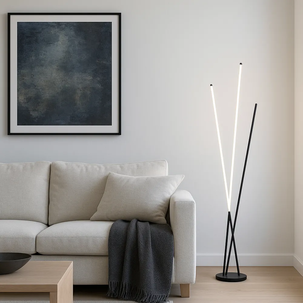 Lampade Da Terra-Perenz Illuminazione Piantana design da terra perenz twins nera led 3000k dimmerabile