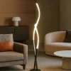 Lampade Da Terra-Selezionato da Mazzolaluce Piantana design fiamma con finiture titanio led 30w 2250lm 3000k dimm