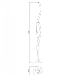 Lampade Da Terra-Selezionato da Mazzolaluce Piantana design fiamma con finiture titanio led 30w 2250lm 3000k dimm