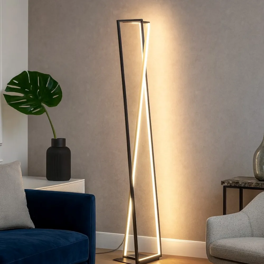 Lampade Da Terra-Selezionato da Mazzolaluce Piantana design moderna nera oro led 2300k 3000k 4000k dimmerabile