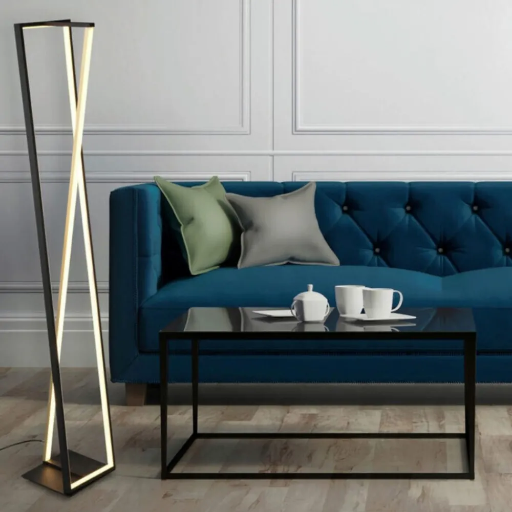 Lampade Da Terra-Selezionato da Mazzolaluce Piantana design moderna nera oro led 2300k 3000k 4000k dimmerabile