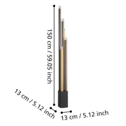 Lampade Da Terra-Eglo Piantana design moderna nero marrone oro led 18w 3000k dimmerabile estanerios