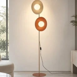 Lampade Da Terra-Selezionato da Mazzolaluce Piantana design moderna rosso sabbia 2 luci per soggiorno