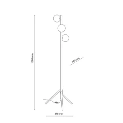 Lampade Da Terra-Selezionato da Mazzolaluce Piantana di legno noce con sfere di vetro bianco per soggiorno stile nordico
