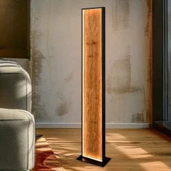 Lampade Da Terra-Selezionato da Mazzolaluce Piantana di legno rettangolare moderna led dimmerabile
