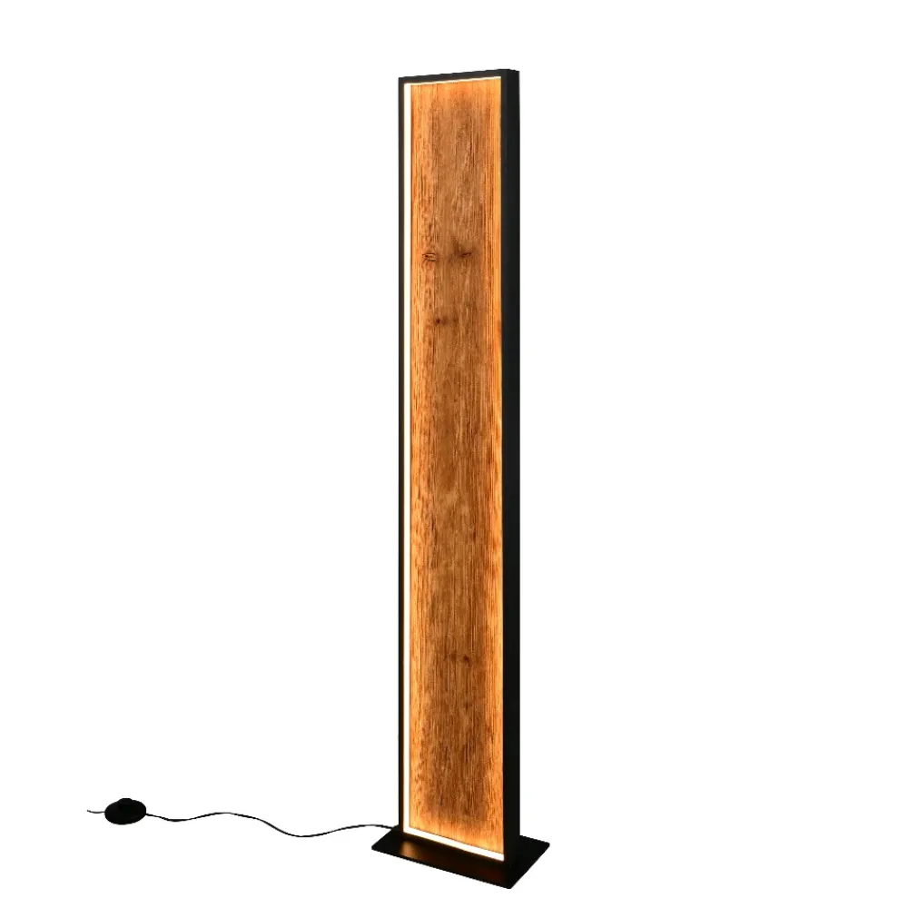 Lampade Da Terra-Selezionato da Mazzolaluce Piantana di legno rettangolare moderna led dimmerabile