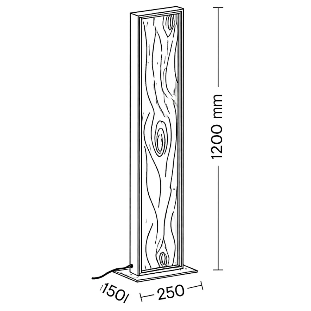 Lampade Da Terra-Selezionato da Mazzolaluce Piantana di legno rettangolare moderna led dimmerabile