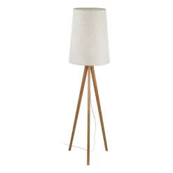 Lampade Da Terra-Selezionato da Mazzolaluce Piantana di legno scandinavo paralume di lino