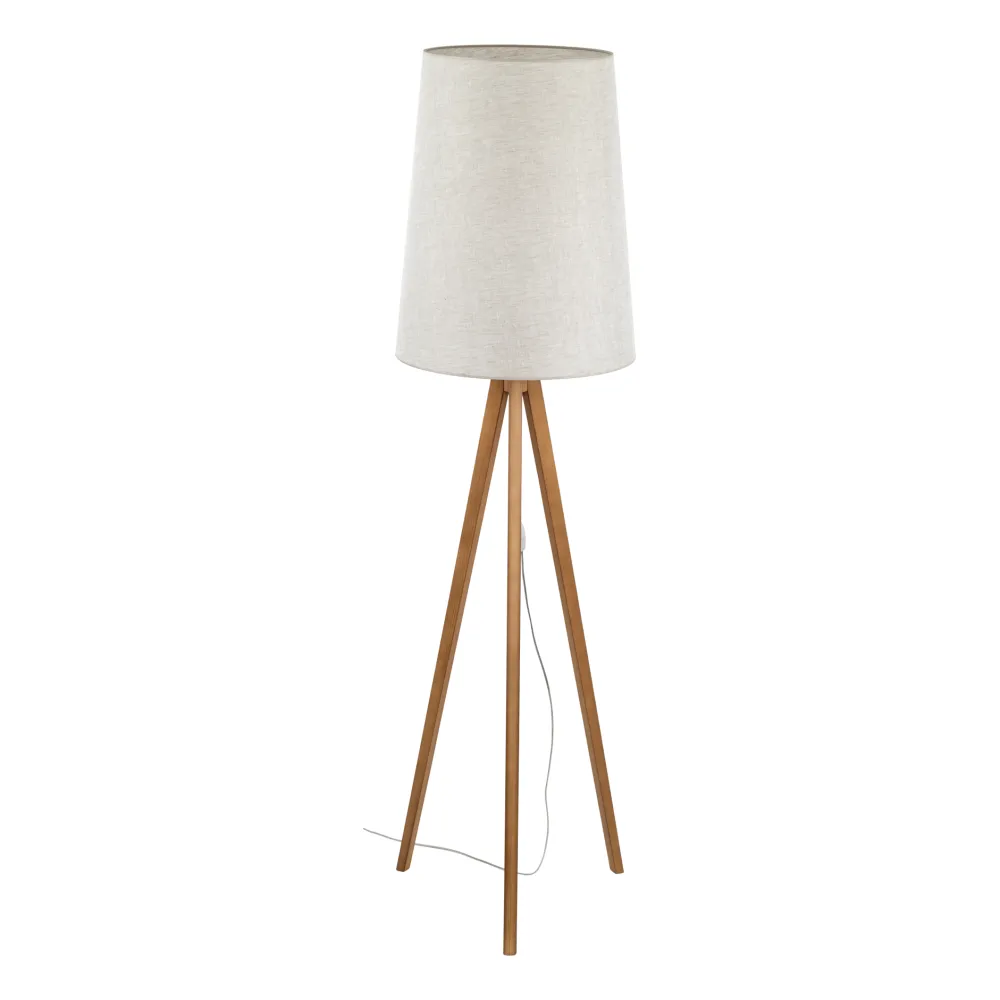 Lampade Da Terra-Selezionato da Mazzolaluce Piantana di legno scandinavo paralume di lino