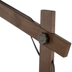 Lampade Da Terra-Selezionato da Mazzolaluce Piantana di legno vintage con cupola di metallo marrone per soggiorno