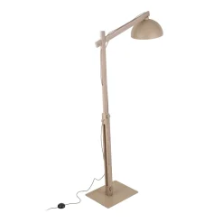 Lampade Da Terra-Selezionato da Mazzolaluce Piantana di legno vintage cupola metallo sabbia per salotto