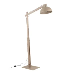 Lampade Da Terra-Selezionato da Mazzolaluce Piantana di legno vintage cupola metallo sabbia per salotto