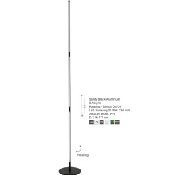Lampade Da Terra-Selezionato da Mazzolaluce Piantana girevole led 3000k 25w nera moderna