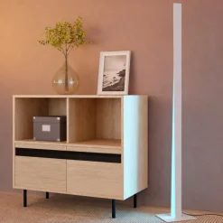 Lampade Da Terra-Eglo Piantana grigio design moderna led rgb 2700k a 6500k controllo remoto app bolognano-z