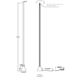 Lampade Da Terra-Selezionato da Mazzolaluce Piantana grigio led 26w 2700k 4000k moderna dimmerabile