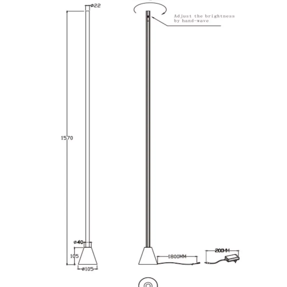Lampade Da Terra-Selezionato da Mazzolaluce Piantana grigio led 26w 2700k 4000k moderna dimmerabile