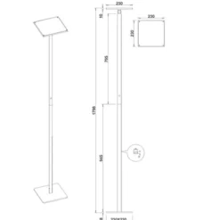Lampade Da Terra-Fabas Luce Piantana ideal nera led 3000k 4000k 5000k 6000k orientabile