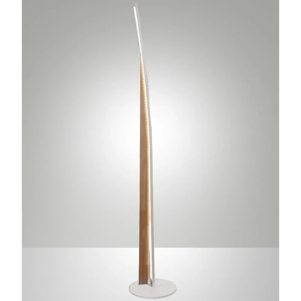 Lampade Da Terra-Fabas Luce Piantana in legno design moderna led 35w 3000k cordoba